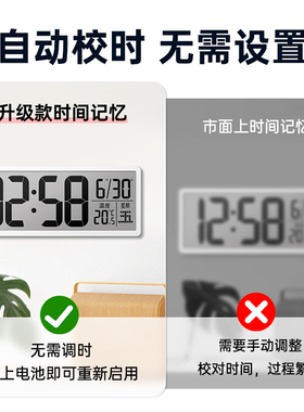 数字电子时钟桌面大屏客厅多功能摆台式钟表智能挂墙2026新款闹钟