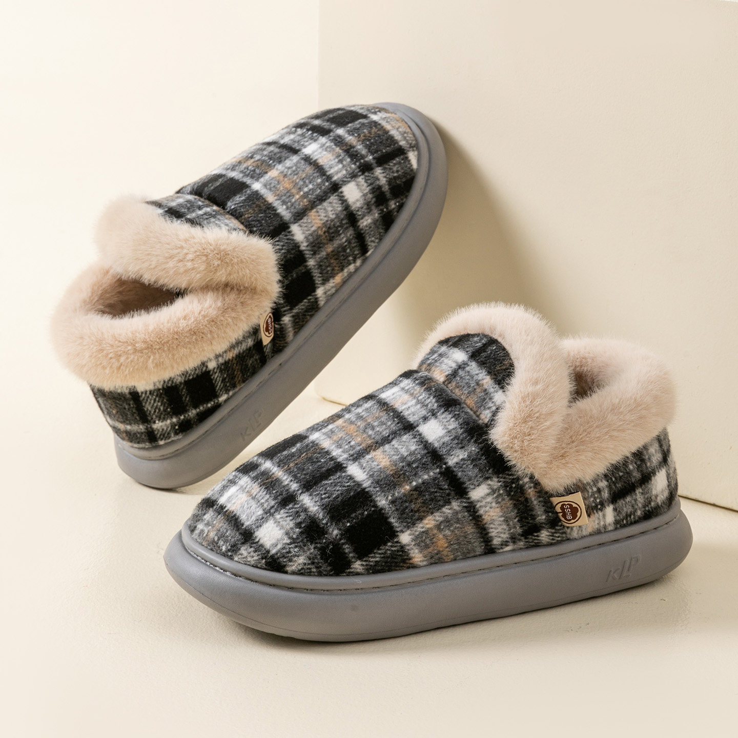 冬季棉拖鞋男士全包跟高端家居加绒加厚保暖防滑厚底可外穿棉鞋女