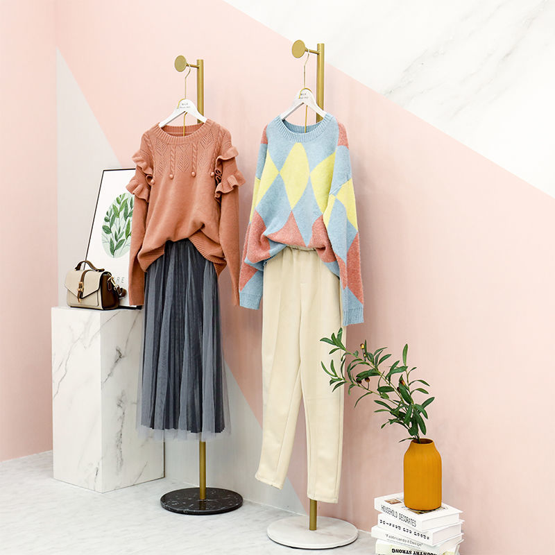 服装店橱窗展示架落地式挂衣架女装店正挂衣服架子样版陈列衣服架