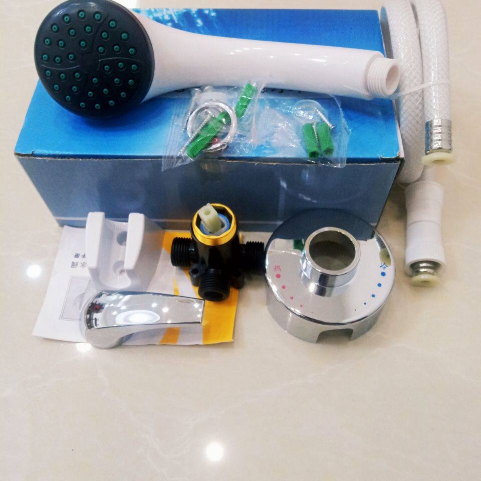 厂家直销电热水器贴墙式混水阀明装淋浴花洒套装冷热开关配件通用