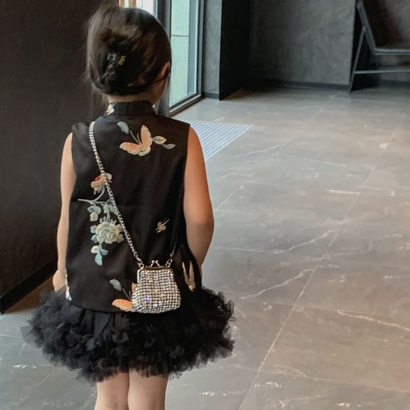 儿童包包2024新款时尚夏季公主女童镶钻手拎包女孩宝宝配饰斜挎包