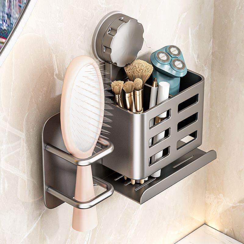 吸盘卫生间置物架免打孔牙膏牙刷收纳洗漱台挂墙梳子洗脸巾收纳筒