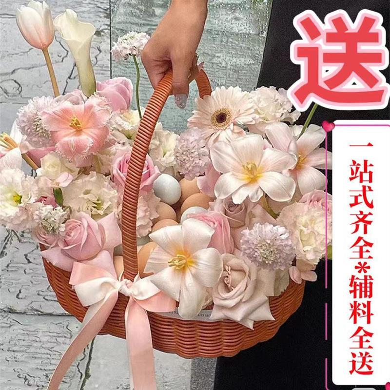 月子鸡蛋插花手提diy创意