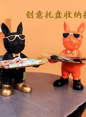 北欧轻奢法斗托盘收纳摆件