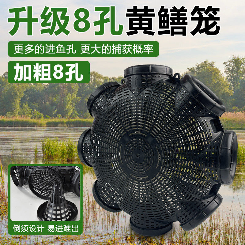 黄鳝新款鱼笼沉底塑料八孔鳝鱼笼捕虾笼神器专用笼子倒须泥鳅鱼虾