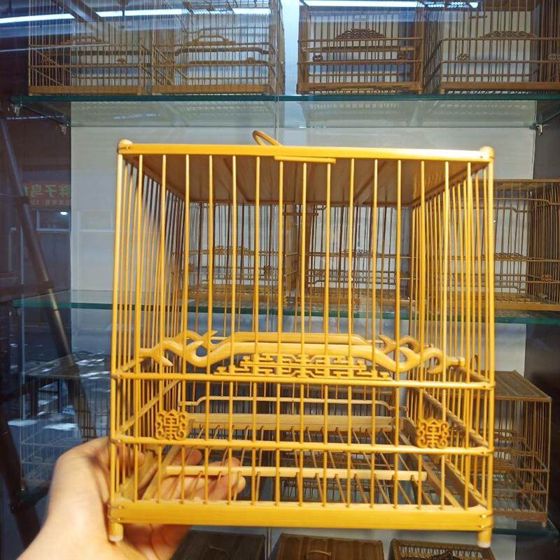 绣眼鸟笼全硫青扎金丝小