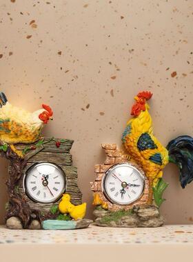 仿真动物静音时钟公鸡床头