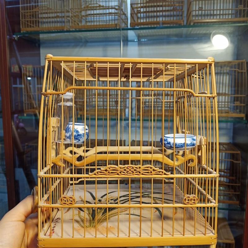 绣眼鸟笼小镶顶扎金丝绣眼