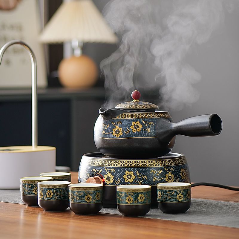 粗陶煮茶器陶瓷壶茶炉电陶炉组合装养生壶家用煮茶壶套装一整套