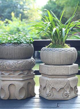 中式石雕石墩庭院石凳花园