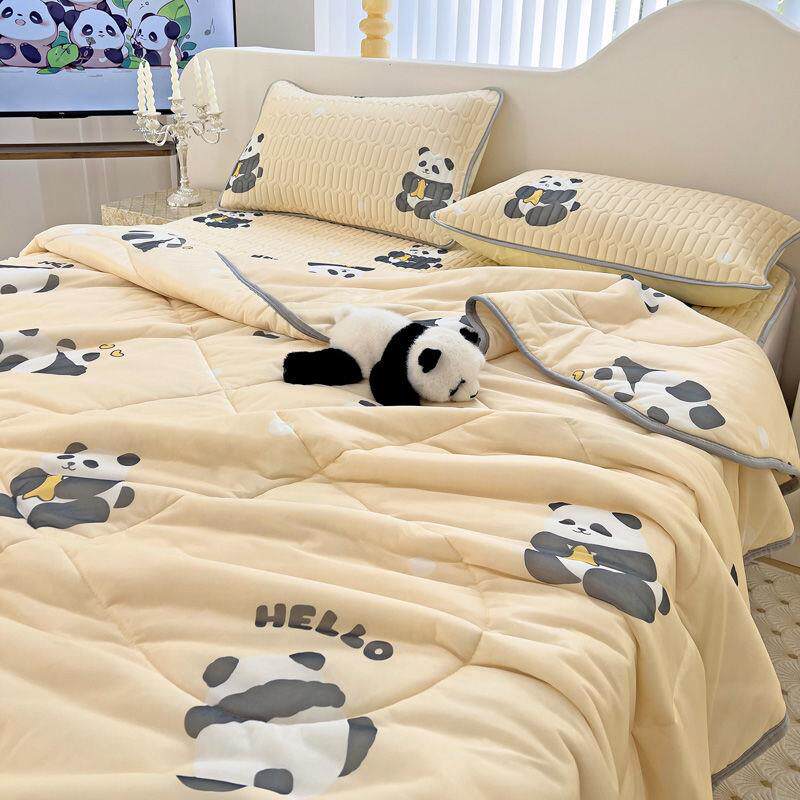 冰丝夏凉被四件套卡通凉感丝乳胶凉席三件套非全棉纯棉空调被夏被