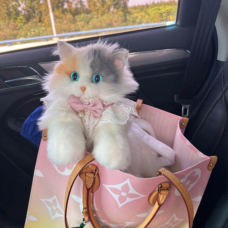 抖音同款仿真三花猫咪背包