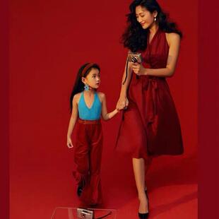 复古儿童港风舞蹈服女童喇叭裤套装8090演出模特走秀服幼儿表演服