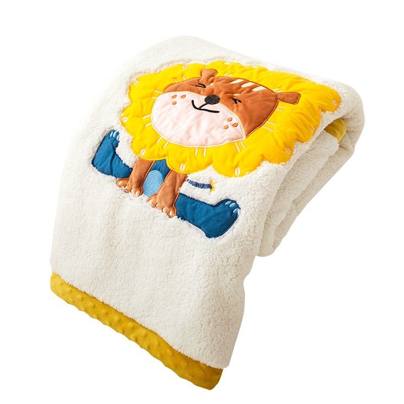 羊羔绒新生婴儿盖毯宝宝毛毯儿童小毯子小盖被秋冬季双层加厚夹棉