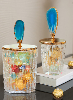 创意轻奢糖果罐客厅茶几玄关收纳摆件欧式家居软装饰品电视柜摆设