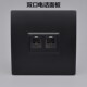 黑色双口电话插座免打二位语音信息模块RJ11三类插口两位电话面板