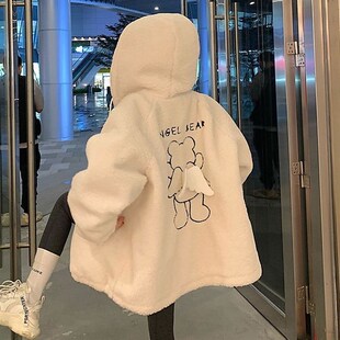 12少女冬装羊羔绒13初中高中学生15宽松棉衣岁女孩加绒加厚外套16