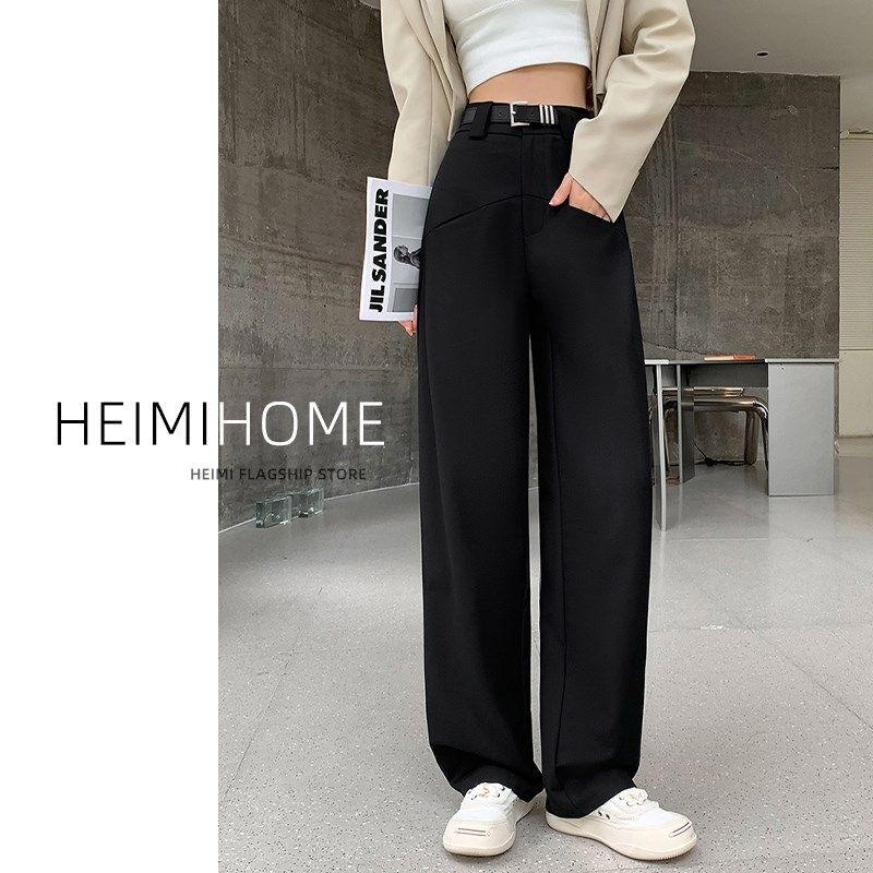 灰色工装香蕉裤女春秋高级宽松垂坠感休闲西装裤小个子哈伦阔腿裤