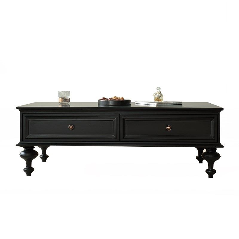 简约美式全实木茶几电视柜组合法式复古小户型乡村家用客厅茶水桌