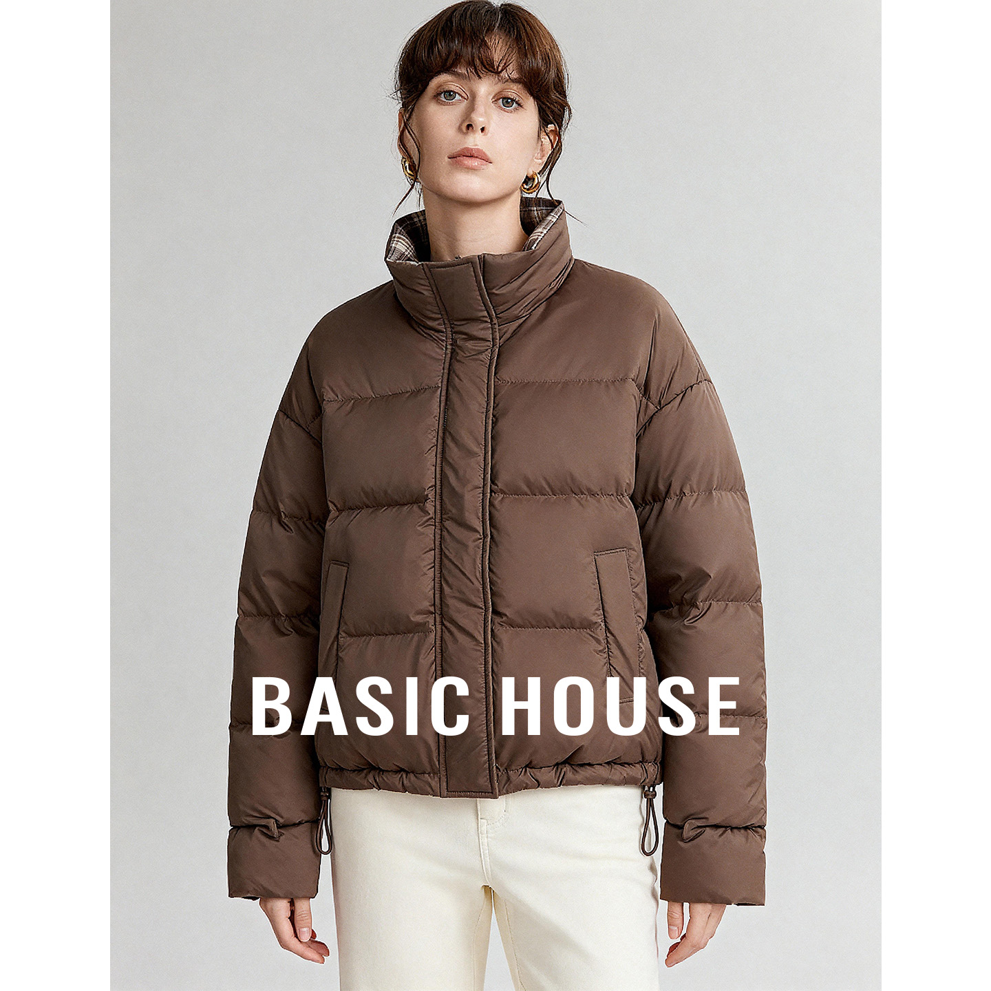 Basic House/百家好2025冬季新款超好看羽绒服女保暖简约百搭外套
