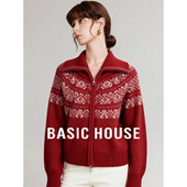 百家好新年红色费尔岛氛围感毛衣女26冬季 新款 巨好看百搭保暖上衣