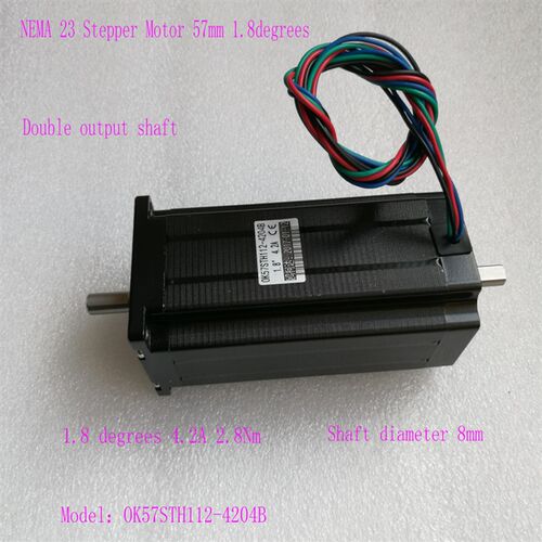 NEMA 23 Stepper Motor with 2.8Nm 双出轴 OK57STH112-4204B