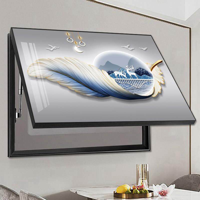 高端电表箱装饰画轻奢高级感现代简约2024新款免打孔奶油风大尺寸