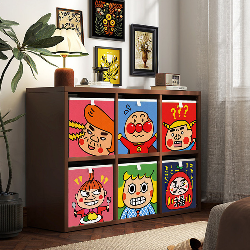 卡通面包超人杂物收纳箱卡莱克格子柜玩具篮子折叠非藤编收纳筐,收纳整理,收纳箱,淘宝优惠券,粉丝福利购,淘宝优惠卷