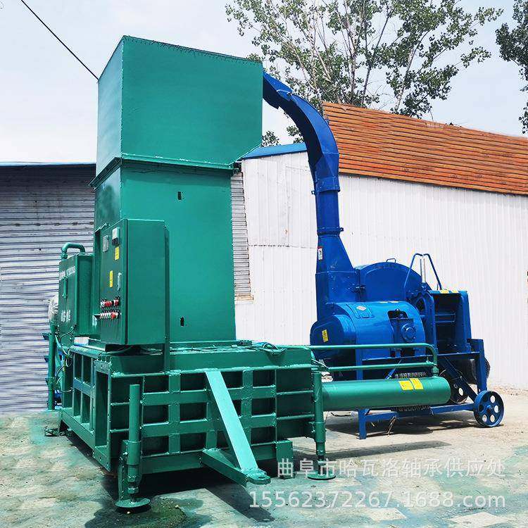 黄储秸秆粉碎压块机棉籽稻壳打包套袋机牛羊青储饲料打包机