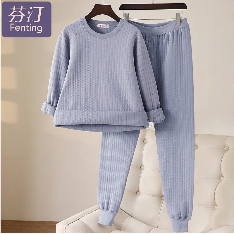 冬季保暖内衣男款纯棉男士爸爸秋衣秋裤套装中老年人加绒加厚夹棉