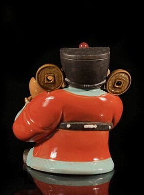 石湾公仔陶瓷财神摆件家居装饰客厅玄关中式摆设乔迁新居开业礼物