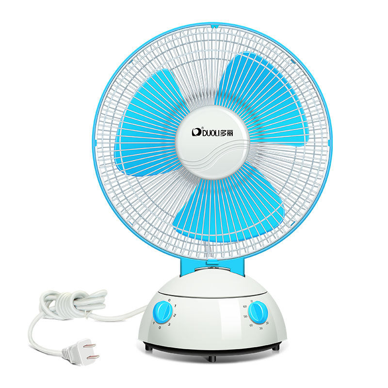 多丽电风扇家用台式小型台扇左右摇头大风力定时双电机儿童FT1-25
