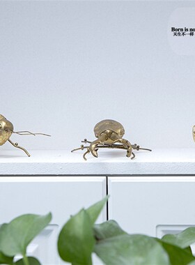 家居饰品个性创意百搭复古铸铁昆虫组合铁艺创意吉祥福禄动物摆件