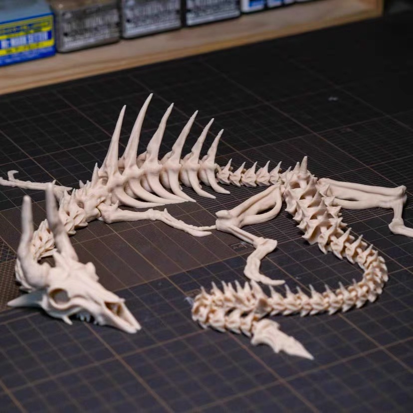 3D打印可动骷髅龙骨龙铰链式