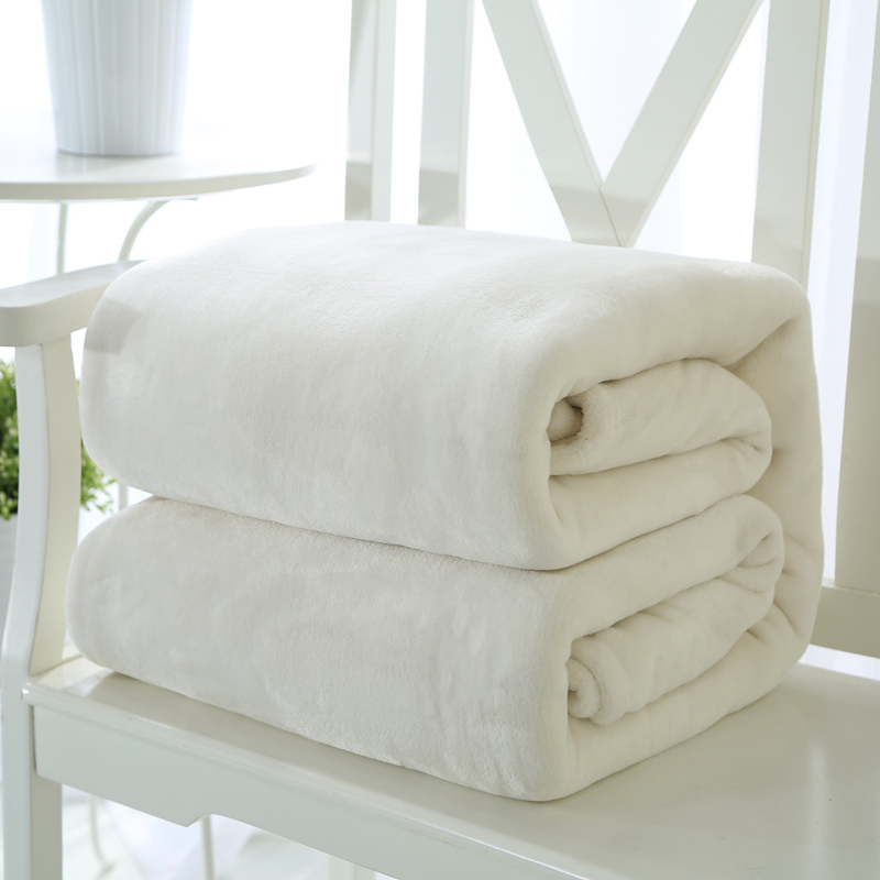 白色珊瑚绒毯加厚法莱绒毯子床单拍照背景毯云貂绒夏季毛毯加厚