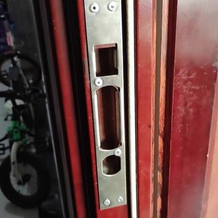 配件门锁扣片方头锁片入户门专用锁体防盗门锁导向片圆头压边条