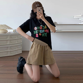 休闲薄款 外穿宽松阔腿五分裤 工装 中裤 孕妇裤 透气显瘦孕妇短裤 夏季