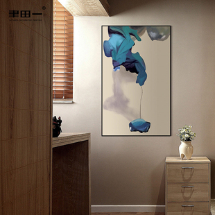 楼梯走廊过道挂画古典禅意茶室壁画 饰画竖版 新中式 抽象水墨玄关装