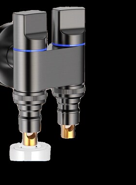 双出水洗衣机水龙头角阀一进二出专用全铜芯自动止水阀一分二接头