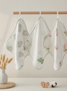 婴幼儿童超柔纯棉纱布毛巾口水巾小方巾儿童毛巾宝宝洗脸方巾