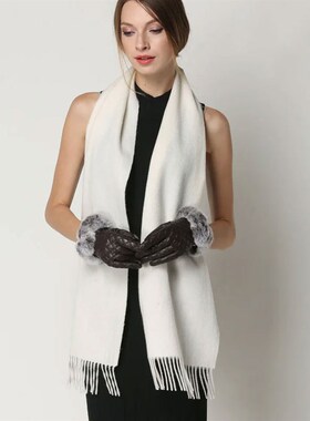 内蒙古纯红色羊毛围巾披肩男女通用冬季保暖时尚百搭羊毛围脖