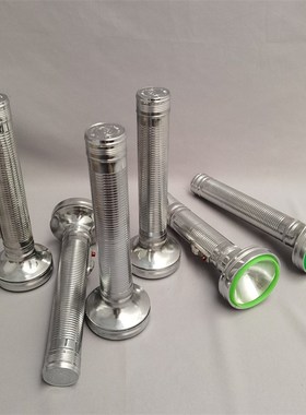 民俗怀旧老式手电筒铁皮大头照明老物件L收藏库存旧货老东西摆件