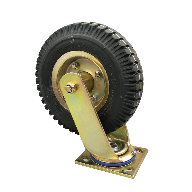 8寸正新充气轮子2.-4轮胎打气轱辘静音手推车脚轮子万向轮10寸