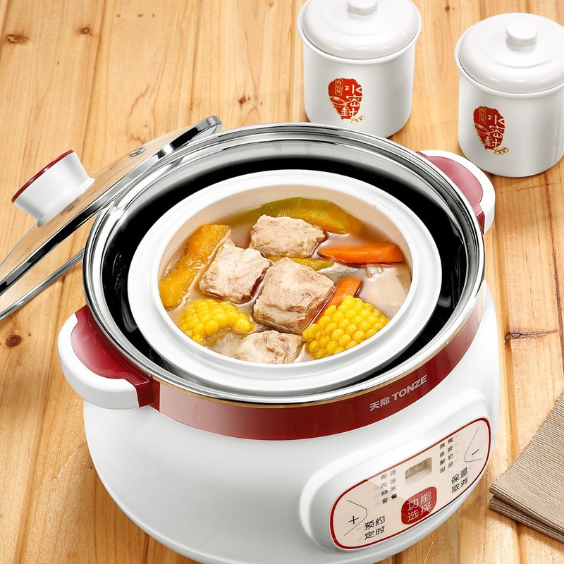 天际炖锅电全自动锈钢隔水电炖盅陶瓷煲汤燕窝炖盅BB煲一锅四胆