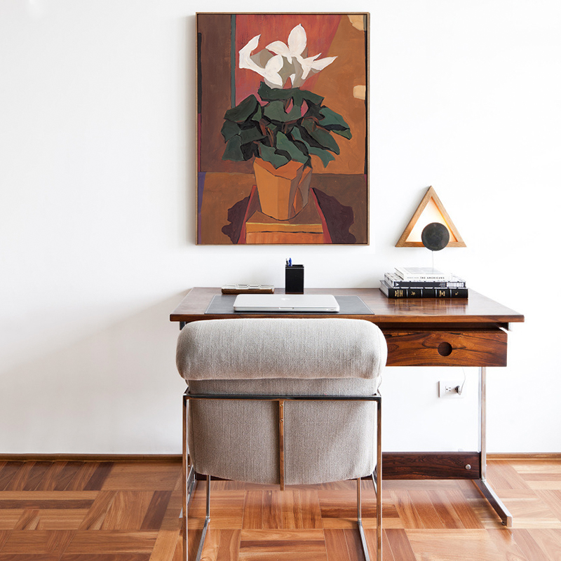 植茁 法式复古装饰画 文艺抽象客厅挂画走廊尽头植物壁画玄关盆栽图片