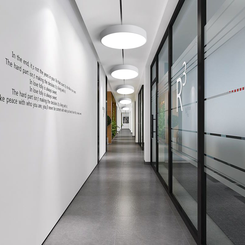 圆形吊灯工业风led灯办公室健身房店铺大堂商用教室商场环形灯具