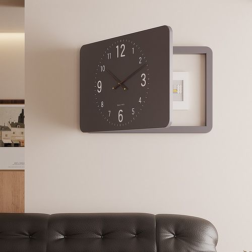 2024新款现代电表箱装饰画带时钟钟表配电箱遮盖挂钟电闸简约遮挡