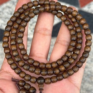 过质检沉水级莺歌绿棋沉香手串0.60.7cm男女佛珠手链约24克药香