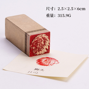 狮头2.52.56cm白文金石篆刻铜制佛印闲章实心黄铜印章 仿古铜
