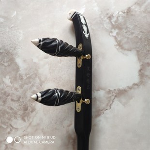 黑檀板胡杆 秦腔板胡杆子 黑檀尖轴板胡杆 带滑倒腰码